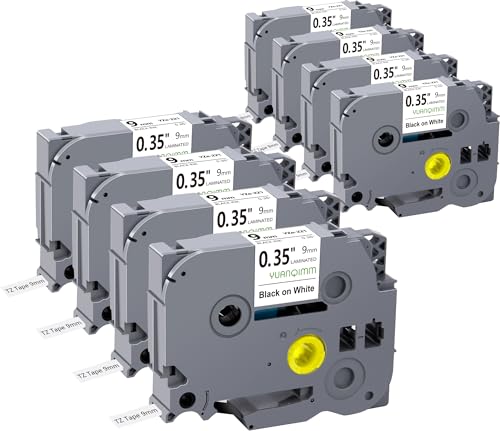 8x Yuanqimm TZe221 9mm Bänder Kompatible für Brother Tze-221 9mm Schriftband P-touch Tape Weiß für Brother P-touch H107b H105 H100r H100lb H100c E100 D400 D210 1280 1250 1010 1000, Schwarz auf Weiß 8x Yuanqimm TZe221 9mm Bänder Kompatible für Brother Tze-221 9mm Schriftband P-touch Tape Weiß für Brother P-touch H107b H105 H100r H100lb H100c E100 D400 D210 1280 1250 1010 1000, Schwarz auf Weiß von YUANQIMM