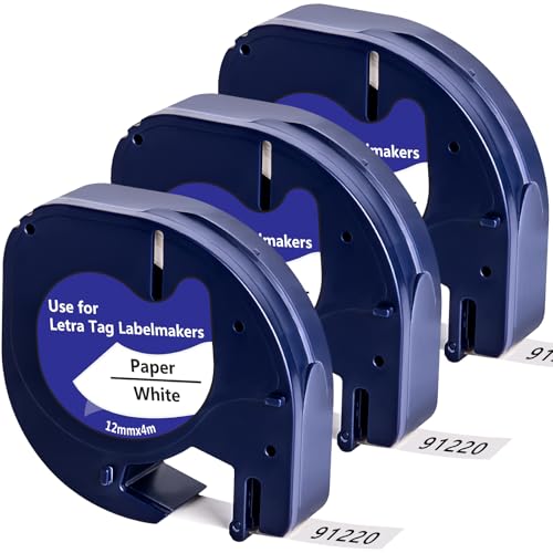 3x Yuanqimm A91220 Etikettenband Kompatible für Dymo Letratag Etikettenband 91220 S0721510 Papier White 12mm x 4m Bänder für Dymo Letatag XR Beschriftungsgerät LT-100H 100T 110T XM XR QX50 2000 200B 3x Yuanqimm A91220 Etikettenband Kompatible für Dymo Letratag Etikettenband 91220 S0721510 Papier White 12mm x 4m Bänder für Dymo Letatag XR Beschriftungsgerät LT-100H 100T 110T XM XR QX50 2000 200B von YUANQIMM