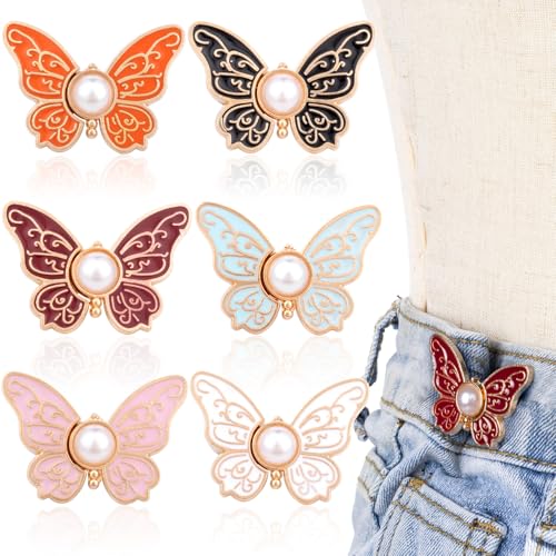 YUANYIJIA Jeansknöpfe für lose Leans, kein Nähen, Hosen-Taillenstraffer, Jeansclips zum Festziehen der Taille, Knopfnadeln, Taillenspanner für Hosen, Damen, 6 Stück YUANYIJIA Jeansknöpfe für lose Leans, kein Nähen, Hosen-Taillenstraffer, Jeansclips zum Festziehen der Taille, Knopfnadeln, Taillenspanner für Hosen, Damen, 6 Stück von YUANYIJIA