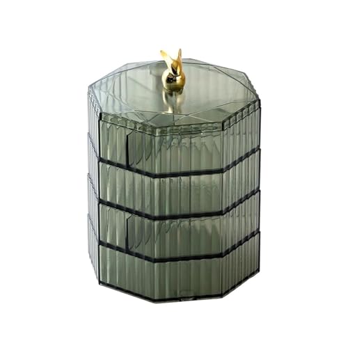 YUANYIYS Acryl-Schmuckschatulle mit Griff, transparenter Schmuck-Organizer für Damen, tragbare Aufbewahrungsbox für Ringe, Halsketten, Ohrringe (A) von YUANYIYS