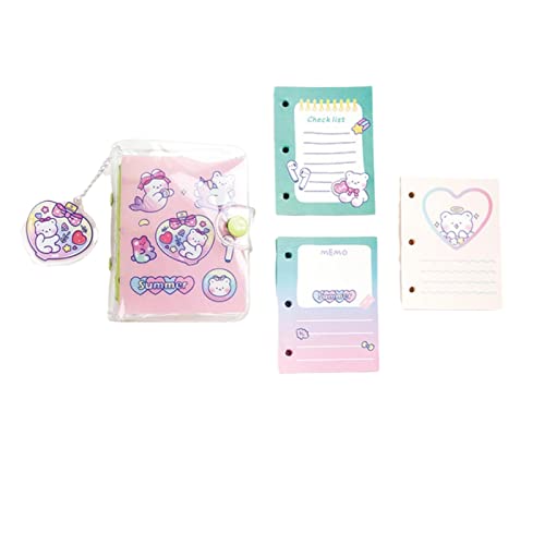 Niedlich Transparent Mini Loose-Leaf Notebook Kreative Tragbare Tasche Handbuch 3 Ringbuch Kawaii Schulbedarf Schreibwaren Niedlich Transparent Mini Loose-Leaf Notebook Kreative Tragbare Tasche Handbuch 3 Ringbuch Kawaii Schulbedarf Schreibwaren von YUANstore
