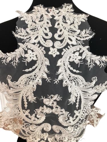 Nähstoff Applikationen,Stickerei Applikation,3D Stickdatei Aufnäher,3D Blumen Perlen Pailletten Spitze Applikation Motiv Nähen Braut Hochzeit von YUBAOLI