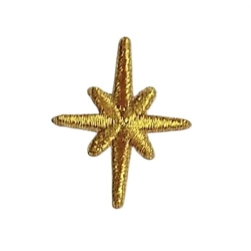 Stoffapplikationen for Nähen, 10 Stück Stern-Stickerei-Aufnäher for Kleidung, Gold, Silber, Stern, glänzender Aufkleber, for Aufbügeln, Kleidungsapplikation, Streifen, Stickaufnäher(Gold 10pcs) von YUBAOLI