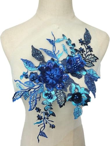 Stoffapplikationen for Nähen, Stickapplikation, 3D-Stickerei-Patch, große königsblaue Stickerei, 3D-Blumenperle, Strass-Applikation, Spitzenstoff, Hochzeitskleid, Braut, DIY-Handwerk Stoffapplikationen for Nähen, Stickapplikation, 3D-Stickerei-Patch, große königsblaue Stickerei, 3D-Blumenperle, Strass-Applikation, Spitzenstoff, Hochzeitskleid, Braut, DIY-Handwerk von YUBAOLI