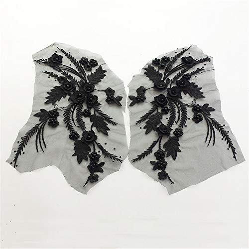 Stoffapplikationen for Nähen, Stickapplikationen, 3D-Stickpatch, 3D-Blumenspitzenapplikation mit Perlen, Stickerei-Spitzenmotiv-Patch for Nähen von Applikationen for Brautkleider, Abendkleider, Schlei Stoffapplikationen for Nähen, Stickapplikationen, 3D-Stickpatch, 3D-Blumenspitzenapplikation mit Perlen, Stickerei-Spitzenmotiv-Patch for Nähen von Applikationen for Brautkleider, Abendkleider, Schlei von YUBAOLI