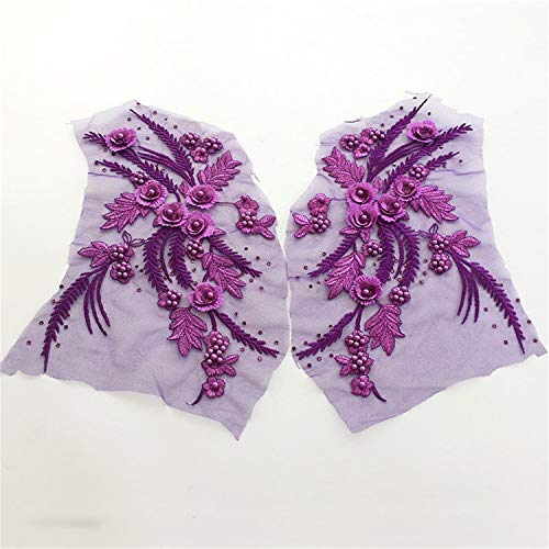 Stoffapplikationen for Nähen, Stickapplikationen, 3D-Stickpatch, 3D-Blumenspitzenapplikation mit Perlen, Stickerei-Spitzenmotiv-Patch for Nähen von Applikationen for Brautkleider, Abendkleider, Schlei Stoffapplikationen for Nähen, Stickapplikationen, 3D-Stickpatch, 3D-Blumenspitzenapplikation mit Perlen, Stickerei-Spitzenmotiv-Patch for Nähen von Applikationen for Brautkleider, Abendkleider, Schlei von YUBAOLI