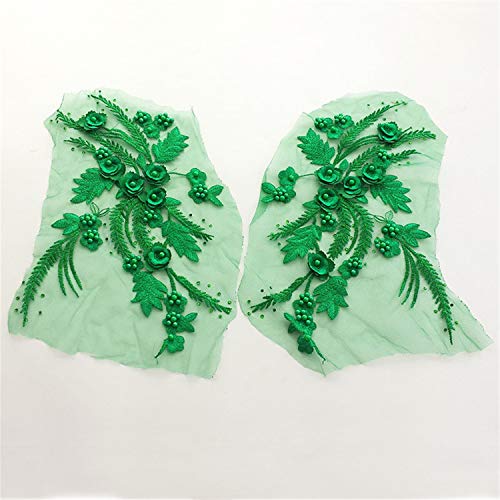 Stoffapplikationen for Nähen, Stickapplikationen, 3D-Stickpatch, 3D-Blumenspitzenapplikation mit Perlen, Stickerei-Spitzenmotiv-Patch for Nähen von Applikationen for Brautkleider, Abendkleider, Schlei Stoffapplikationen for Nähen, Stickapplikationen, 3D-Stickpatch, 3D-Blumenspitzenapplikation mit Perlen, Stickerei-Spitzenmotiv-Patch for Nähen von Applikationen for Brautkleider, Abendkleider, Schlei von YUBAOLI