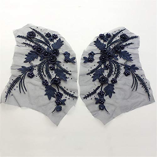 Stoffapplikationen for Nähen, Stickapplikationen, 3D-Stickpatch, 3D-Blumenspitzenapplikation mit Perlen, Stickerei-Spitzenmotiv-Patch for Nähen von Applikationen for Brautkleider, Abendkleider, Schlei Stoffapplikationen for Nähen, Stickapplikationen, 3D-Stickpatch, 3D-Blumenspitzenapplikation mit Perlen, Stickerei-Spitzenmotiv-Patch for Nähen von Applikationen for Brautkleider, Abendkleider, Schlei von YUBAOLI