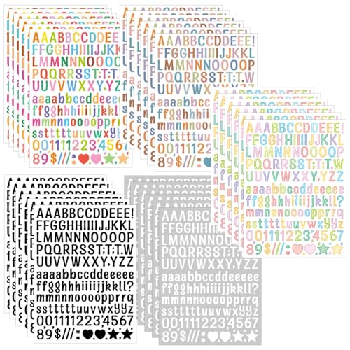YUBBYSTU 30 Blätter Selbstklebende Buchstaben Aufkleber Vinyl Klebebuchstaben Wetterfest Alphabet Aufkleber Selbstklebende, DIY Scrapbook Grußkarte YUBBYSTU 30 Blätter Selbstklebende Buchstaben Aufkleber Vinyl Klebebuchstaben Wetterfest Alphabet Aufkleber Selbstklebende, DIY Scrapbook Grußkarte von YUBBYSTU
