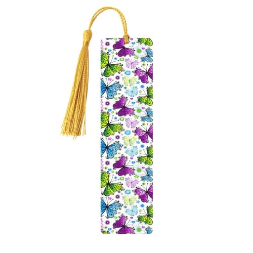 Frühlings-Lesezeichen mit buntem Schmetterlings-Druck, 5 Stück, niedliche Lesezeichen, Etiketten-Ornament für Dekoration, Handwerk, Dekorationen zum Lesen Frühlings-Lesezeichen mit buntem Schmetterlings-Druck, 5 Stück, niedliche Lesezeichen, Etiketten-Ornament für Dekoration, Handwerk, Dekorationen zum Lesen von YUBVCF