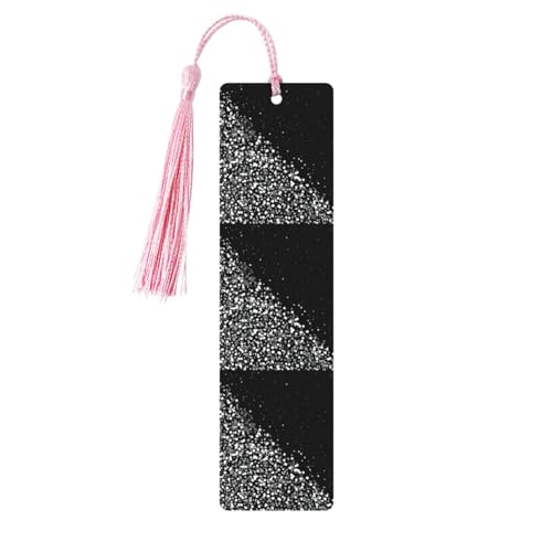 Holz-Lesezeichen mit schwarz-weißem Glitzer-Druck, niedliche Lesezeichen, Etiketten-Ornament für Dekoration, Handwerk, Dekorationen zum Lesen, 5 Stück von YUBVCF