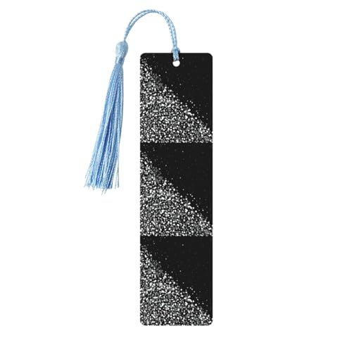 Holz-Lesezeichen mit schwarz-weißem Glitzer-Druck, niedliche Lesezeichen, Etiketten-Ornament für Dekoration, Handwerk, Dekorationen zum Lesen, 5 Stück von YUBVCF