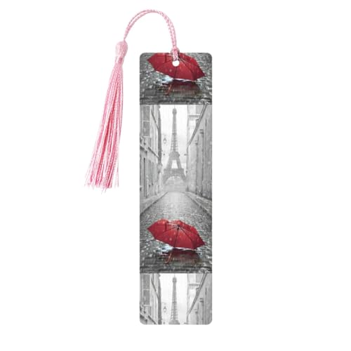 Lesezeichen aus Holz, Motiv: Eiffelturm, Paris-Straße, roter Regenschirm, 5 Stück, niedliche Lesezeichen, Etikett, Ornament für Dekoration, Handwerk, Dekorationen zum Lesen Lesezeichen aus Holz, Motiv: Eiffelturm, Paris-Straße, roter Regenschirm, 5 Stück, niedliche Lesezeichen, Etikett, Ornament für Dekoration, Handwerk, Dekorationen zum Lesen von YUBVCF