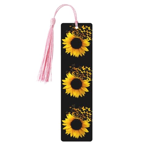 Lesezeichen aus Holz, Motiv: Sonnenblumen, Schmetterlinge, 5 Stück, niedliche Lesezeichen, Etikett, Ornament für Dekoration, Handwerk, Dekorationen zum Lesen Lesezeichen aus Holz, Motiv: Sonnenblumen, Schmetterlinge, 5 Stück, niedliche Lesezeichen, Etikett, Ornament für Dekoration, Handwerk, Dekorationen zum Lesen von YUBVCF