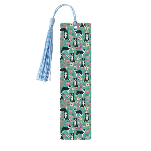Lesezeichen mit Border Collie mit Blumenmuster, 5 Stück, niedliche Lesezeichen, Etikett, Ornament für Dekoration, Handwerk, Dekorationen zum Lesen Lesezeichen mit Border Collie mit Blumenmuster, 5 Stück, niedliche Lesezeichen, Etikett, Ornament für Dekoration, Handwerk, Dekorationen zum Lesen von YUBVCF