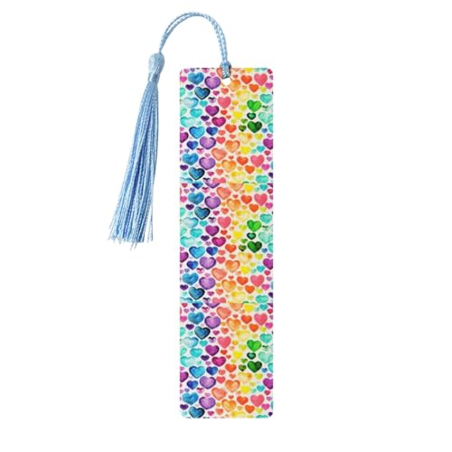 Lesezeichen mit Regenbogen-Herz-Druck, 5 Stück, niedliche Lesezeichen, Etikett, Ornament für Dekoration, Handwerk, Dekorationen zum Lesen Lesezeichen mit Regenbogen-Herz-Druck, 5 Stück, niedliche Lesezeichen, Etikett, Ornament für Dekoration, Handwerk, Dekorationen zum Lesen von YUBVCF