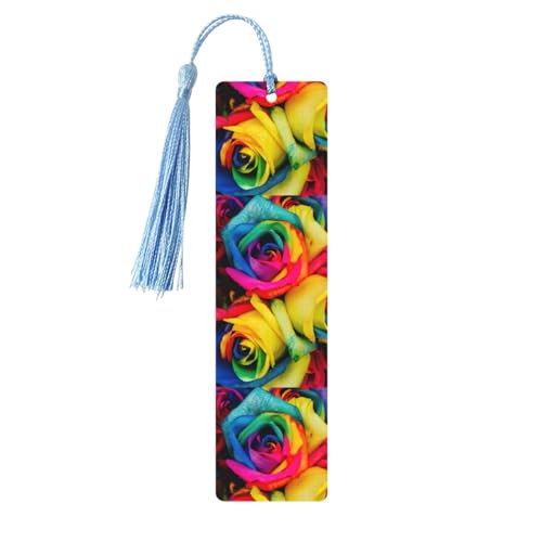 Lesezeichen mit Regenbogen-Rosen-Druck, niedliche Lesezeichen, Etikett, Ornament für Dekoration, Handwerk, Dekorationen zum Lesen, 5 Stück Lesezeichen mit Regenbogen-Rosen-Druck, niedliche Lesezeichen, Etikett, Ornament für Dekoration, Handwerk, Dekorationen zum Lesen, 5 Stück von YUBVCF