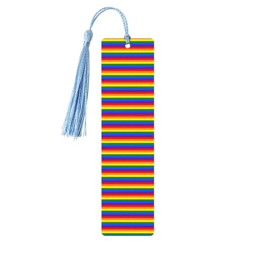 Regenbogenmuster-Druck, Holz-Lesezeichen, niedliche Lesezeichen, Etiketten-Ornament für Dekoration, Handwerk, Dekorationen zum Lesen, 5 Stück Regenbogenmuster-Druck, Holz-Lesezeichen, niedliche Lesezeichen, Etiketten-Ornament für Dekoration, Handwerk, Dekorationen zum Lesen, 5 Stück von YUBVCF
