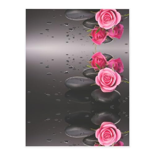 Spa Stein- und Rosenblumen-Druck, modische Kristall-Aufkleber, Bastelkarten, Dekorationen für Wasserflasche, Laptop, Gepäck, Telefon, Gitarre von YUBVCF