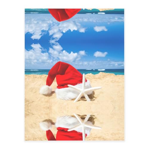 Weihnachtsmannmütze am Strand und Seestern, modische Kristall-Aufkleber, Bastelkarten, Dekorationen für Wasserflasche, Laptop, Gepäck, Telefon, Gitarre Weihnachtsmannmütze am Strand und Seestern, modische Kristall-Aufkleber, Bastelkarten, Dekorationen für Wasserflasche, Laptop, Gepäck, Telefon, Gitarre von YUBVCF