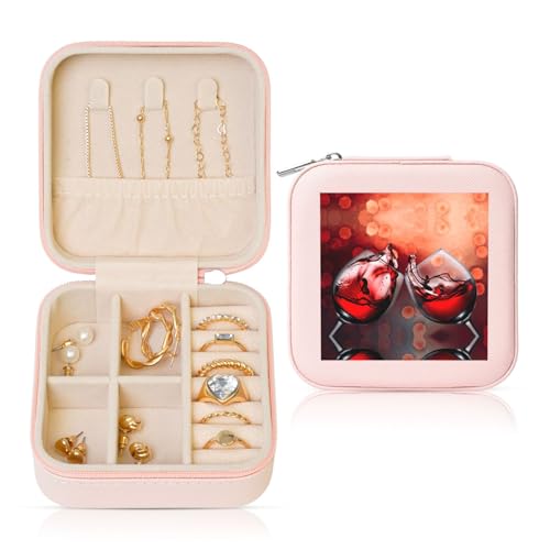YUBVCF Rotweinglas mit Cheers Druck, stilvolle Schmuckschatulle, Ringbox, Premium, wunderschön für Hochzeit, Verlobung YUBVCF Rotweinglas mit Cheers Druck, stilvolle Schmuckschatulle, Ringbox, Premium, wunderschön für Hochzeit, Verlobung von YUBVCF