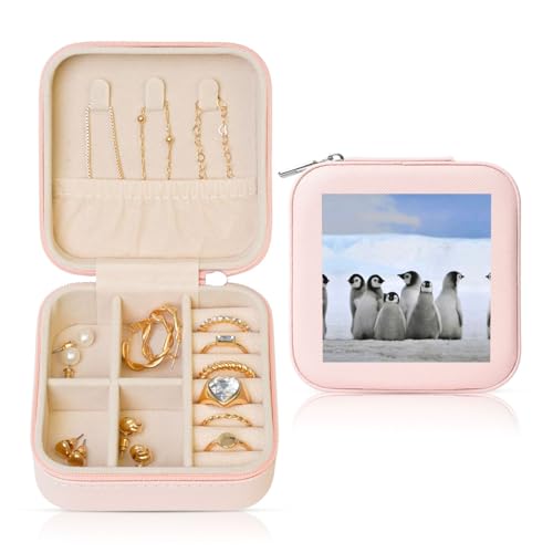 YUBVCF Stilvolle Schmuckschatulle, Motiv: junge Pinguine mit Schnee-Druck, hochwertig, wunderschön für Hochzeit, Verlobung YUBVCF Stilvolle Schmuckschatulle, Motiv: junge Pinguine mit Schnee-Druck, hochwertig, wunderschön für Hochzeit, Verlobung von YUBVCF