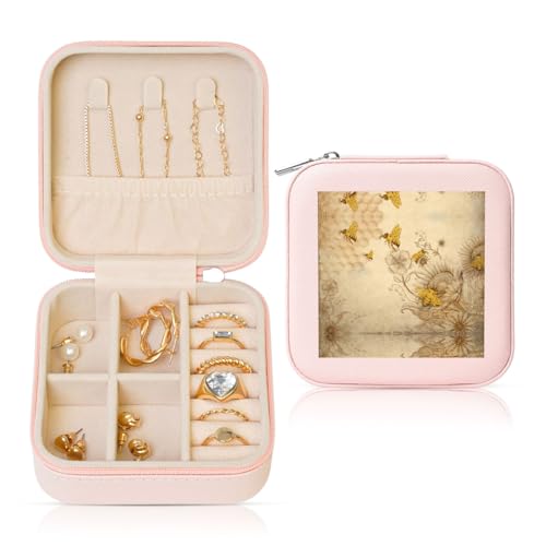 YUBVCF Stilvolle Schmuckschatulle mit Bienendruck, Ringbox, hochwertig, wunderschön für Hochzeit, Verlobung YUBVCF Stilvolle Schmuckschatulle mit Bienendruck, Ringbox, hochwertig, wunderschön für Hochzeit, Verlobung von YUBVCF
