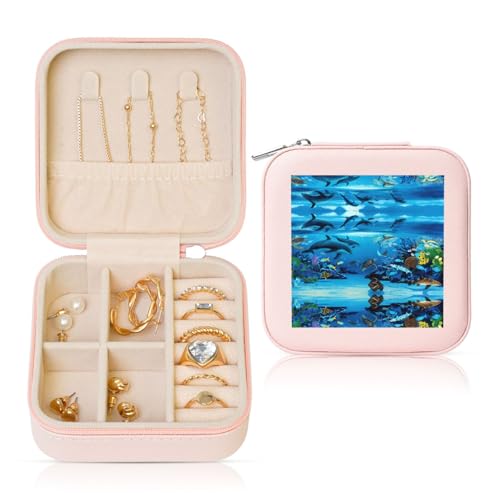 YUBVCF Stilvolle Schmuckschatulle mit Meereslebewesen-Druck, Ringbox, Premium, wunderschön für Hochzeit, Verlobung YUBVCF Stilvolle Schmuckschatulle mit Meereslebewesen-Druck, Ringbox, Premium, wunderschön für Hochzeit, Verlobung von YUBVCF
