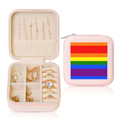 YUBVCF Stilvolle Schmuckschatulle mit Regenbogen-Druck, Ringbox, Premium, wunderschön für Hochzeit, Verlobung YUBVCF Stilvolle Schmuckschatulle mit Regenbogen-Druck, Ringbox, Premium, wunderschön für Hochzeit, Verlobung von YUBVCF