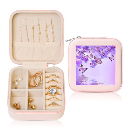 YUBVCF Stilvolle Schmuckschatulle mit Schmetterlings-Aufdruck, Ringbox, Premium, wunderschön für Hochzeit, Verlobung YUBVCF Stilvolle Schmuckschatulle mit Schmetterlings-Aufdruck, Ringbox, Premium, wunderschön für Hochzeit, Verlobung von YUBVCF
