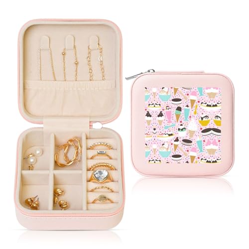 YUBVCF Stilvolle Schmuckschatulle mit süßem Eiscreme-Druck, Ringbox, Premium, wunderschön für Hochzeit, Verlobung YUBVCF Stilvolle Schmuckschatulle mit süßem Eiscreme-Druck, Ringbox, Premium, wunderschön für Hochzeit, Verlobung von YUBVCF