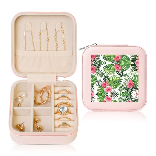 YUBVCF Stilvolle Schmuckschatulle mit tropischem Blätterdruck, Ringbox, Premium, wunderschön für Hochzeit, Verlobung YUBVCF Stilvolle Schmuckschatulle mit tropischem Blätterdruck, Ringbox, Premium, wunderschön für Hochzeit, Verlobung von YUBVCF