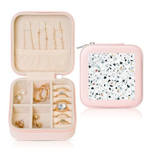 YUBVCF Stilvolle Schmuckschatulle mit weißem Parttern-Druck, Ringbox, Premium, wunderschön für Hochzeit, Verlobung YUBVCF Stilvolle Schmuckschatulle mit weißem Parttern-Druck, Ringbox, Premium, wunderschön für Hochzeit, Verlobung von YUBVCF