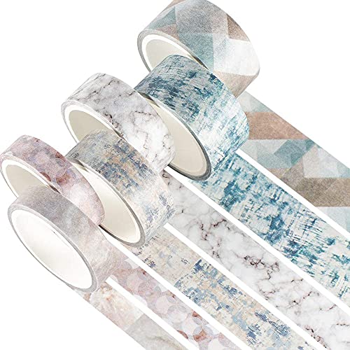 YUBX 6 Rollen Textur Washi Tape Set Masking Tape VSCO Dekoratives Klebeband Bunt für DIY Handwerk Bullet Journals Planer Scrapbooking Verpackung (Texture) von YUBX