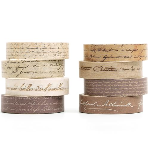 YUBX 8 Rollen Weinlese Washi Tape Set, Retro Masking Tape Dekoratives Klebeband Bunt für DIY Handwerk, Verschönert Journals, Planer, Scrapbooking und Verpackung von YUBX