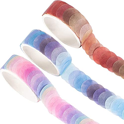 YUBX 9/16 Zoll Punkt Washi Tape Set Dekoratives Klebeband, 300 Punkte, 3 Rollen für DIY Crafts Scrapbooking (Crystal Candy) von YUBX