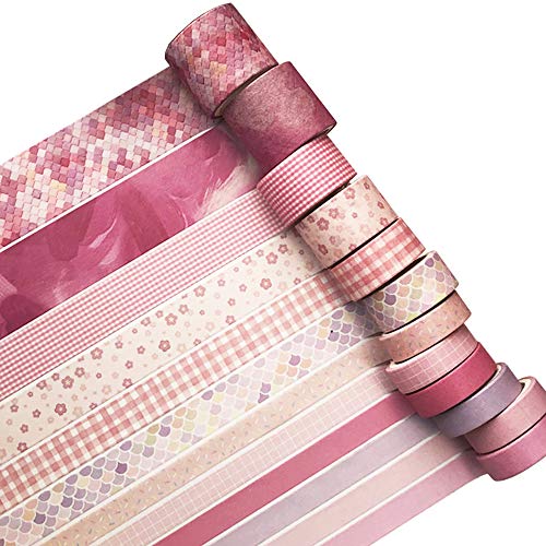 YUBX Washi Tape Set Masking Tape Dekoratives Klebeband Bunt für DIY Handwerk Bullet Journals Planer Scrapbooking Verpackung (Cherry Party) von YUBX