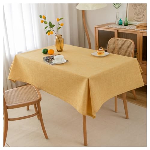 YUCFS Rechteckige Tischdecke, Tischdecke aus Baumwollleinen für den Esstisch, Tischwäscheschutz, Tischschutz für zu Hause, für Küche, Café, Restaurant, Buffet, Tischdekoration (Farbe: Gelb, Größe: YUCFS Rechteckige Tischdecke, Tischdecke aus Baumwollleinen für den Esstisch, Tischwäscheschutz, Tischschutz für zu Hause, für Küche, Café, Restaurant, Buffet, Tischdekoration (Farbe: Gelb, Größe: von YUCFS