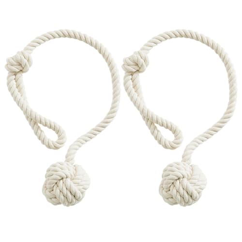 Vorhang Raffhalter Raffhalter for Vorhänge aus geflochtener Baumwolle, 2 Stück, Seil, einzelne Kugel – 60 cm, Seildekor, durchsichtige Verdunkelungspaneele for Fenster Raffhalter FüR VorhäNge Vorhang Raffhalter Raffhalter for Vorhänge aus geflochtener Baumwolle, 2 Stück, Seil, einzelne Kugel – 60 cm, Seildekor, durchsichtige Verdunkelungspaneele for Fenster Raffhalter FüR VorhäNge von YUCHUANGYE