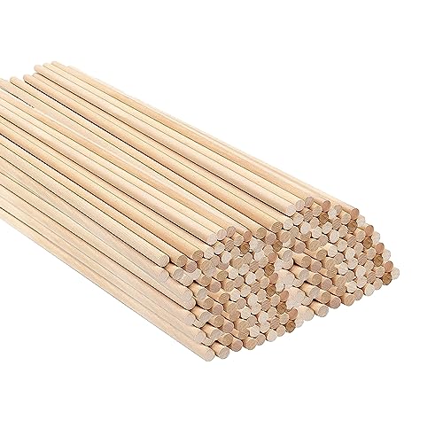 100 Stück Rund Holzstab, 30cm Holzstäbe zum Basteln Natürliche Rundholz Holzstäbchen Rundstab Holz Rattanstäbchen Bastelstäbe für DIY Kindererziehung Dekoration von YUDAWN