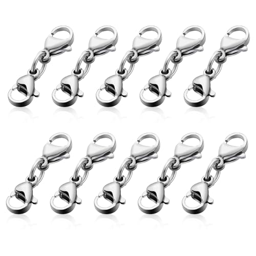 60 Stück Kettenverschluss Silber, Doppelöffnung Kettenverlängerung Verschluss für Armbänder Armband Verschluss Edelstahl Ketten Verschlüsse Karabinerverschluss für DIY Halskette Schmuck 25mm 60 Stück Kettenverschluss Silber, Doppelöffnung Kettenverlängerung Verschluss für Armbänder Armband Verschluss Edelstahl Ketten Verschlüsse Karabinerverschluss für DIY Halskette Schmuck 25mm von YUDAWN