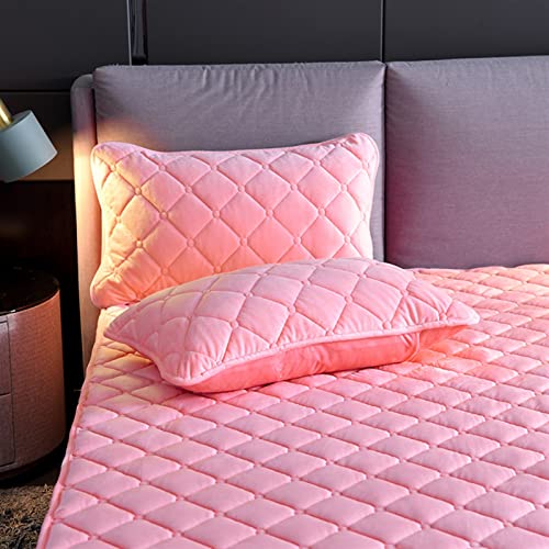 YUDEYU Steppschicht Kissenbezug Kristall Samtstoff EIN Paar (2 Stück) (Farbe : Rosa, Größe : 48x74cm) von YUDEYU-chuangpin