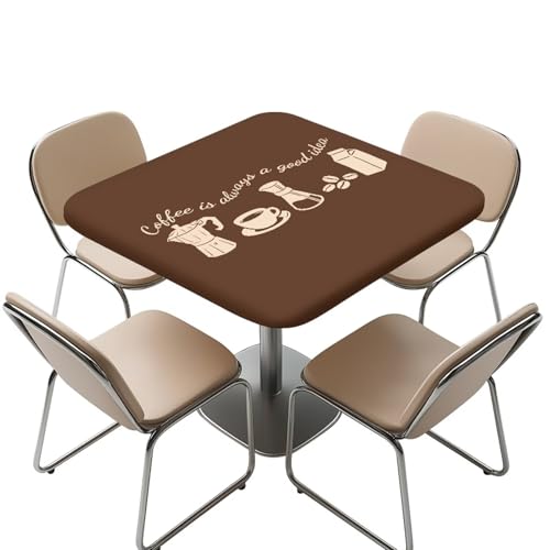YUDINGFIN Quadratische Tischdecke, braun, knitterfrei, Polyester, leicht zu reinigen, schmutzabweisend, wasserdicht, für Abendessen, Urlaub, Geburtstagsparty von YUDINGFIN