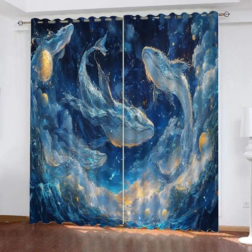 YUEAHOL Abstrakter Hintergrund Verdunkelungsvorhang Hai 3D Druck Ösen Gardinen Wärmegedämmt Blickdichter Vorhänge für Jungen Mädchen Kinder Schlafzimmer Spielzimmer 300 x 280cm YUEAHOL Abstrakter Hintergrund Verdunkelungsvorhang Hai 3D Druck Ösen Gardinen Wärmegedämmt Blickdichter Vorhänge für Jungen Mädchen Kinder Schlafzimmer Spielzimmer 300 x 280cm von YUEAHOL
