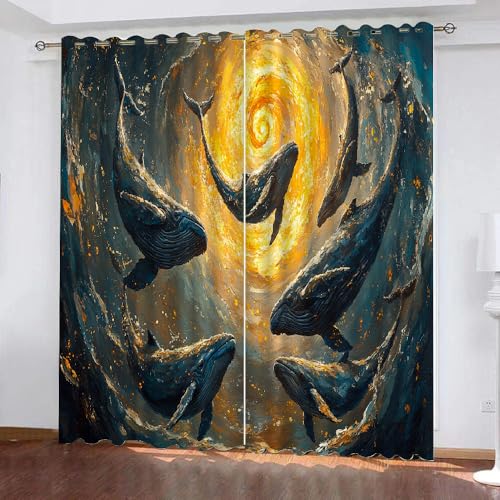 YUEAHOL Vorhang Blickdicht 3D 2Er Set Curtain Abstrakter Hintergrund Hai fürs Kinderzimmer 240 cm Lang 270 cm Breite Gardine Lichtundurchlässig Fenstervorhang Wohnzimmer Schlafzimmer YUEAHOL Vorhang Blickdicht 3D 2Er Set Curtain Abstrakter Hintergrund Hai fürs Kinderzimmer 240 cm Lang 270 cm Breite Gardine Lichtundurchlässig Fenstervorhang Wohnzimmer Schlafzimmer von YUEAHOL