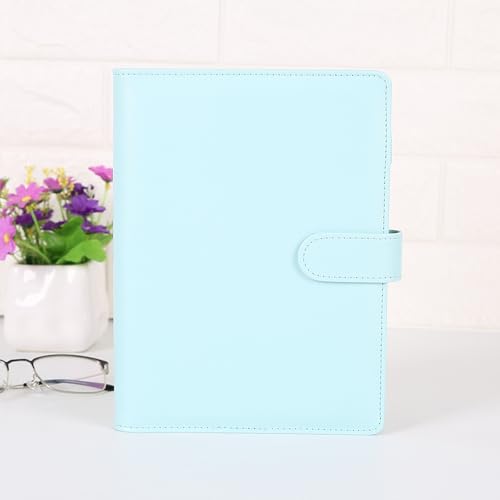 YUEHISY A5-Notizblockhülle aus PU-Leder, 6-Ring-Ordner mit Kartenfächern und Stiftschlaufe, für Standard-A5-Nachfüllpapier mit 6 Löchern, 22,8 X 16,6 Cm (BLUE) von YUEHISY