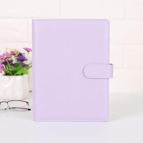 YUEHISY A5-Notizblockhülle aus PU-Leder, 6-Ring-Ordner mit Kartenfächern und Stiftschlaufe, für Standard-A5-Nachfüllpapier mit 6 Löchern, 22,8 X 16,6 Cm (Samt) von YUEHISY
