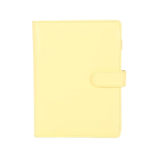 YUEHISY A5-Notizblockhülle aus PU-Leder, 6-Ring-Ordner mit Kartenfächern und Stiftschlaufe, für Standard-A5-Nachfüllpapier mit 6 Löchern, 22,8 X 16,6 Cm (YELLOW) von YUEHISY
