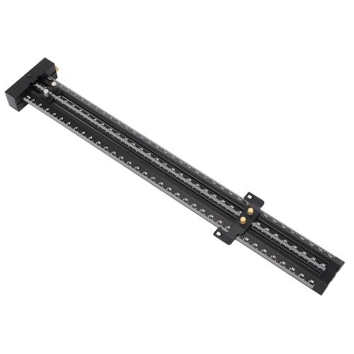 YUEHISY T Quadratlinie Zeichnungsherrscher mit Einstellbarem Grenzblock Doppelzeigerposition, Einfachem Betrieb, für Holzbearbeitung DIY (BLACK) von YUEHISY