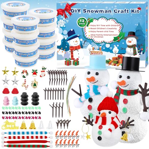 12 Pack Weihnachten Handwerk für Kind, Handwerk Set Weihnachten Modelliermasse Lufttrocknung,DIY Schneemann Kit Schneemann Modelliermasse Magie für Weihnachten Favors Geschenke für Jungen und Mädchen. 12 Pack Weihnachten Handwerk für Kind, Handwerk Set Weihnachten Modelliermasse Lufttrocknung,DIY Schneemann Kit Schneemann Modelliermasse Magie für Weihnachten Favors Geschenke für Jungen und Mädchen. von YUEJIDZ